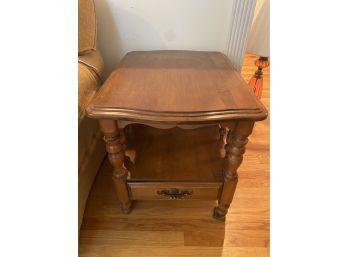 Solid Wood End Table With 1 Drawer By Beals 2 Of 2