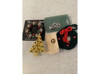 5 Holiday Pins Christmas And Halloween