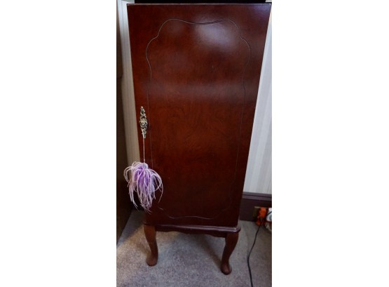 Mahogany Jewelry Stand And Contents