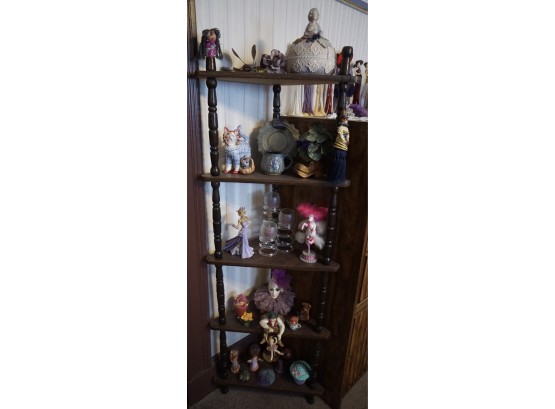 Corner Shelf & All Contents /pink Horse 55'T