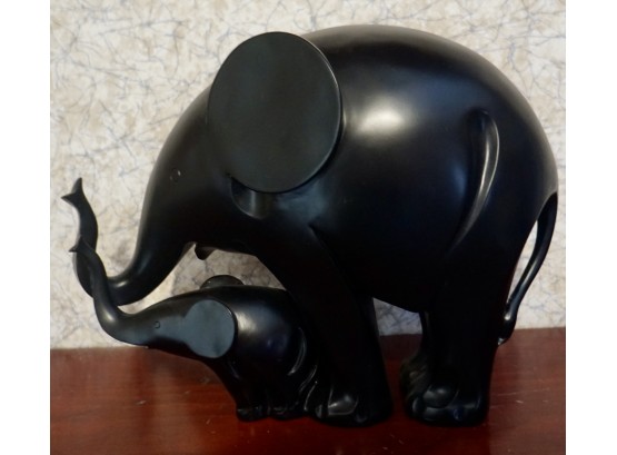 Black Mom/calf Elephant 11'l X 9'H