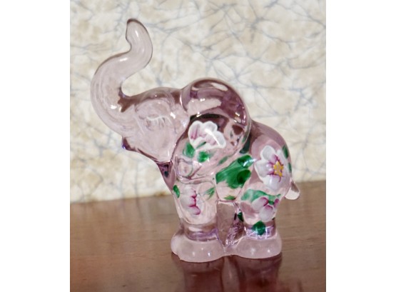 Fenton Pink For Lenox Signed Elephant