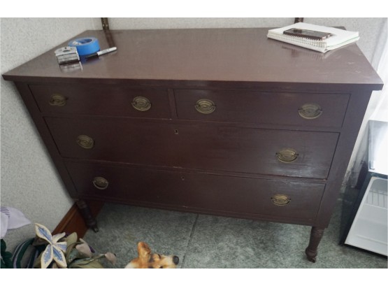 2 Over 2 Painted Brown Mahogany Dresser (no Mirror)