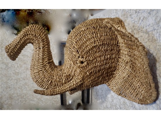 Bamboo/Rope Elephant Head Wall Hanging