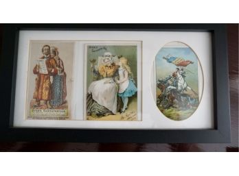 3 Framed Victorian Trade Cards