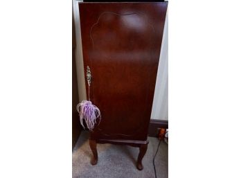 Mahogany Jewelry Stand And Contents