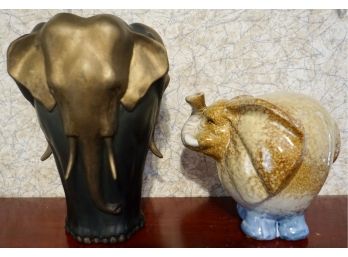Pottery Elephant & Ceramic Elephant Vase