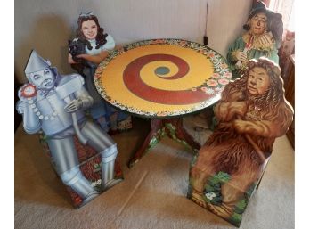 Rare -Wood -Franklin Mint Child's Table & 4 Chairs