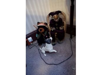 Lot Of 4 Dog, Bear, Jester & Chair