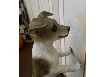 14' Dog Looking Out Window Statue