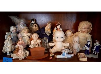 Shelf #12  Lot Of 21 Dolls  (kewpie)