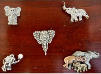 5 Elephant Pins