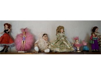 Shelf #9  Lot Of 9 Dolls