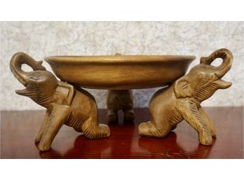 Wooden 3 Elephant Footed Bowl