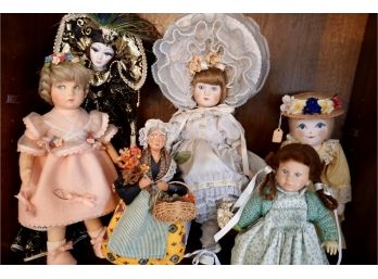 Shelf #10  Lot Of  6 Dolls