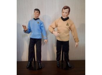2 Star Trek Dolls 14' Captain Kirk, Spock