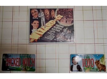 Wizard Of Oz Lot Of 3 -  2 License  1Metal Sign