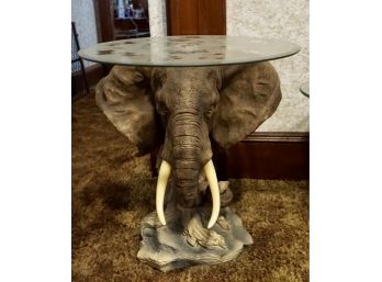 Elephant Side Table W/tusks