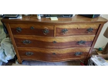 Serpentine Dresser 4 Drawer ( Mahogany/ Birds Eye Maple)