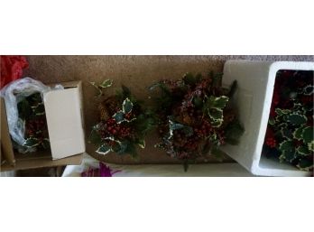 #52 Lot Of Flowers & Misc Xmas Decorations