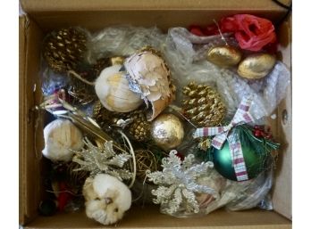#57 Box Of Christmas Ornaments Nuts & Shells