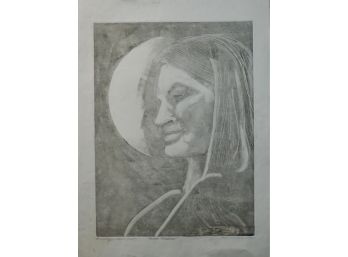 101. Ethel Voedisch-Price (American, 1924-2013) Moon Madness, (self Portrait Profile).