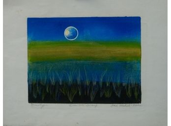 116. Ethel Voedisch-Price (American, 1928-2004) Two Works, Verso And Recto, Moon Over Swamp  Moon Swirling