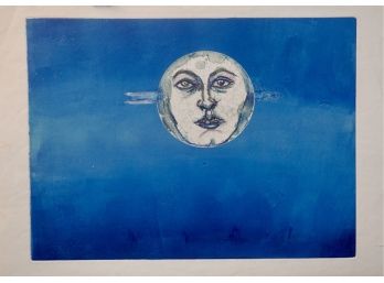 35. Ethel Voedisch-Price (American, 1924-2013) Blue Moon With Face.