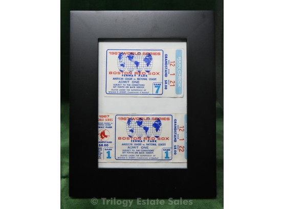 1967 World Series Game 1 &  7 Ticket Stubs Framed