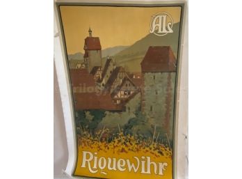 Vintage French Linen-Backed Travel Poster Riquewihr