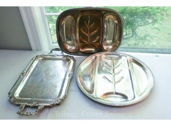 Lot Of Silverplate Trays