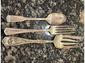 Bi-Centennial Spoon, Two  Decorative Meat Forks