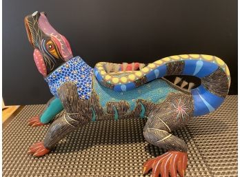 Iguana Carved And Painted By Artist Antonio Mandarin