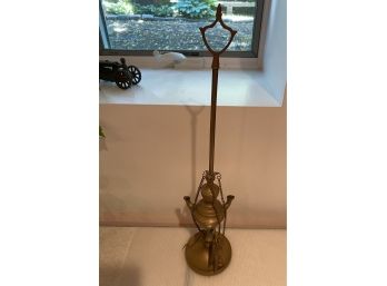 Antique Brass Oil Lamp With 3 Spouts
