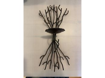 Black Metal Twig Candle Stand