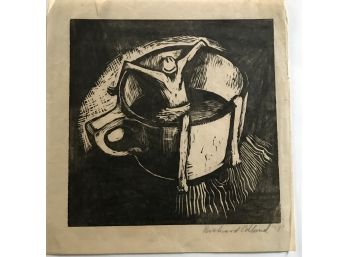 Signed Lino-cut On Rice Paper
