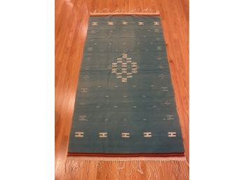 Native American Or Navajo Wool Blanket With Fringe (90-100 Yrs Old)