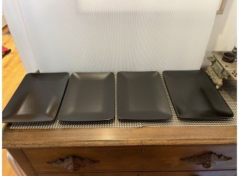 4 Rectangular Black IKEA Plates