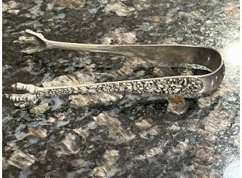 Sterling Silver Small Sugar Tongs With Claw Prongs By S.Kirk  & Sons