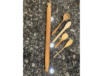 Rolling Pins & Assorted Wooden Spoons