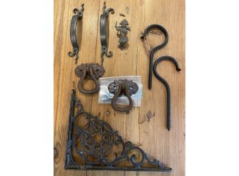 Hand-forged Wrought Iron Handles, Vintage Drawer Pulls, Door Knocker & Corner Detail