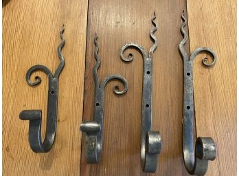 2 Sets Of Wrought Iron Hand-forged Hooks