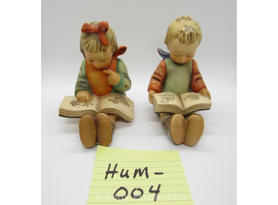 Pair Hummel Boy & Girl Book Worm Bookends 14/A 14/B