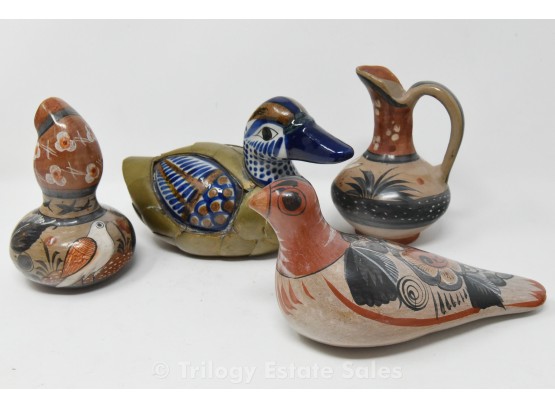 Mexican Folk Art Tonala Pottery Pieces