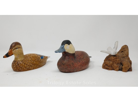 Lot Of 3 Signed Painted Decoys