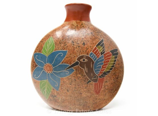 Nicaraguan Pottery Hummingbird Vase