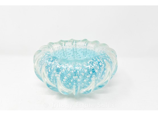 Murano Glass Ridged Controlled Bubble Bowl