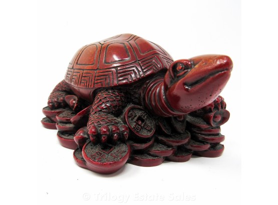 Rosewood-Look Resin Turtle