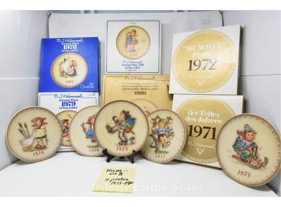 11 Hummel Anniversary  Plates 1971-1980