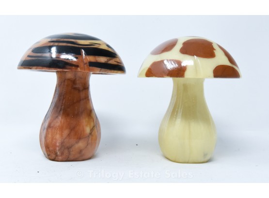 Decorated Italian Alabaster Mushrooms